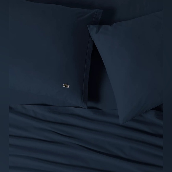 LACOSTE HOME
Solid 100% Cotton Percale Sheet Set, Queen - Picture 3 of 4